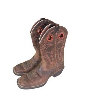 Justin Boots SV2534 Sagen Mens Sz 9EE Whiskey Buffalo Saddle Vamp Cowboy Western
